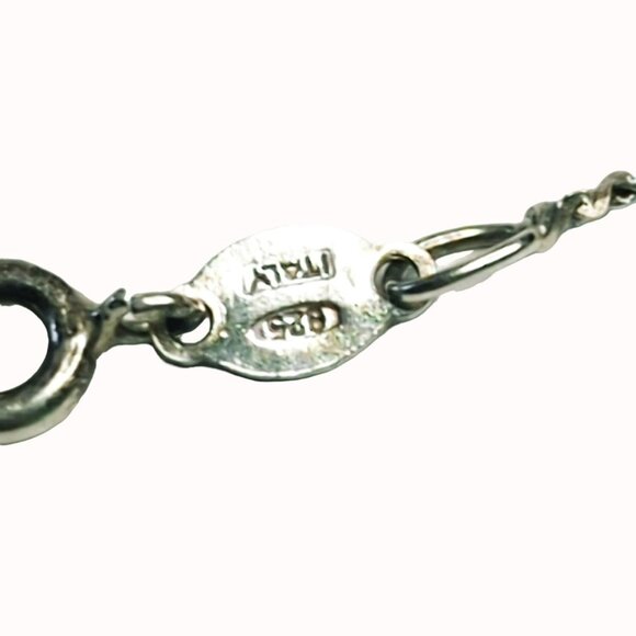 Sterling Silver Italy 925 Delicate Chain Bracelet 7 Inches Long - Picture 3 of 11